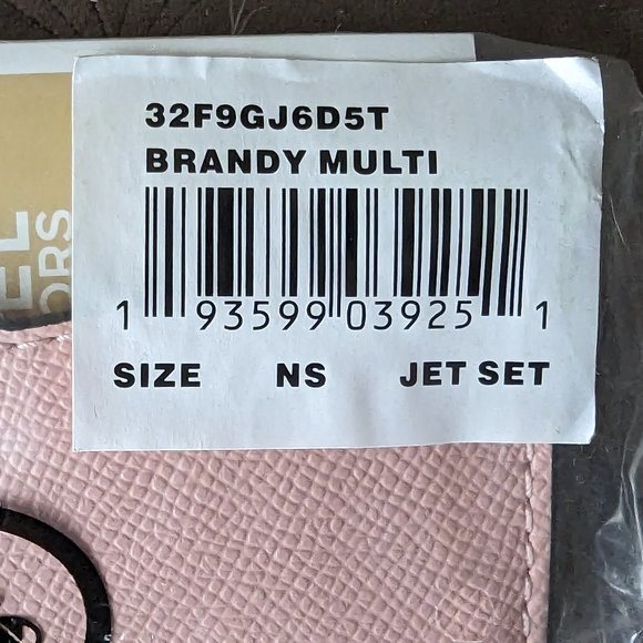 NWT Michael Kors Jet Set small Flap Card Case brandy/pink leather - Picture 6 of 6